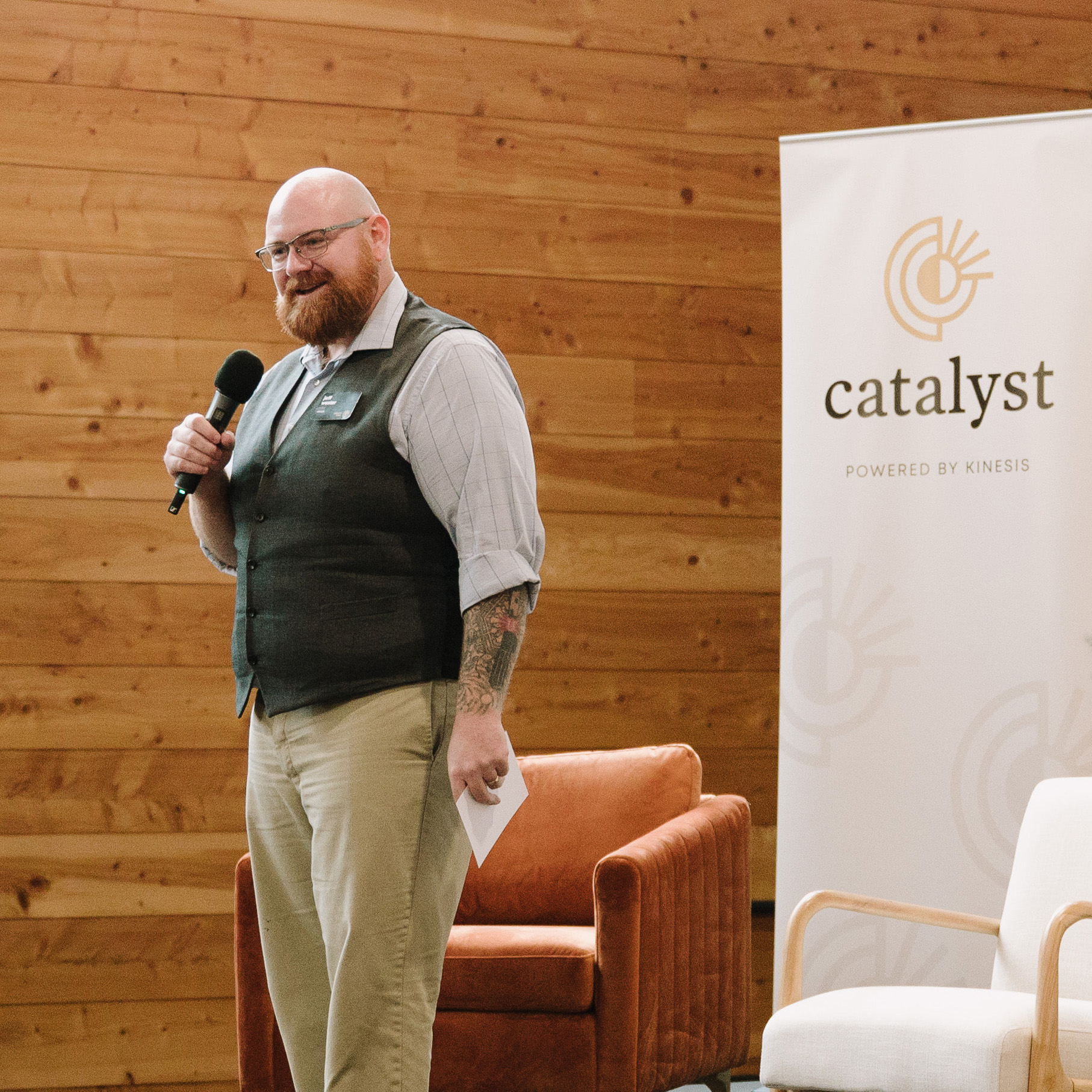 Jeff Wester speaking on stage at Catalyst Summit