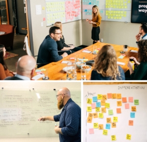 Image grid of strategic planning sessions